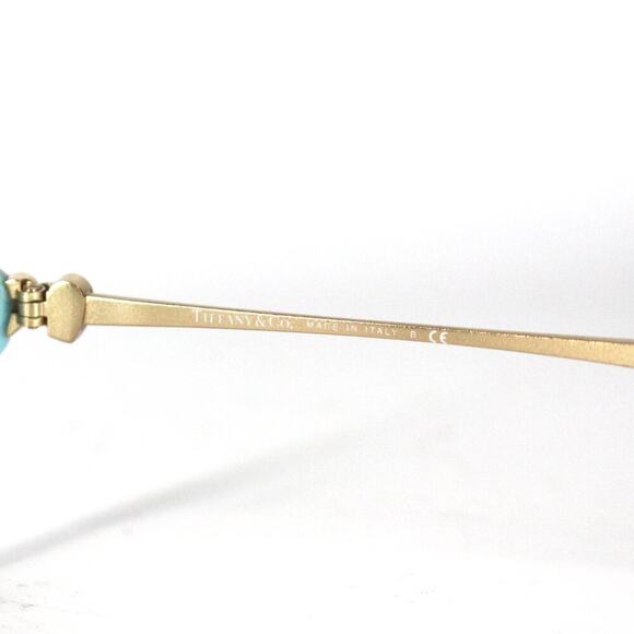 Tiffany & Co. Brown Tortoise Light Blue Gold Heart Rectangle Lens Eyeglasses - Picture 7 of 8